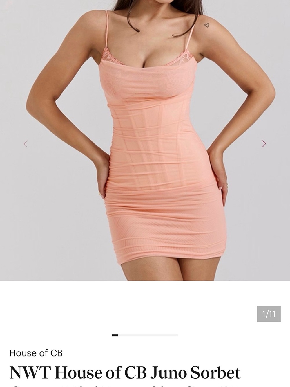 House of CB Juno Sorbet Mesh Corset Dress